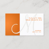 Orangenmonogramm Visitenkarte (Rückseite)