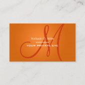 Orangenmonogramm Visitenkarte (Vorderseite)