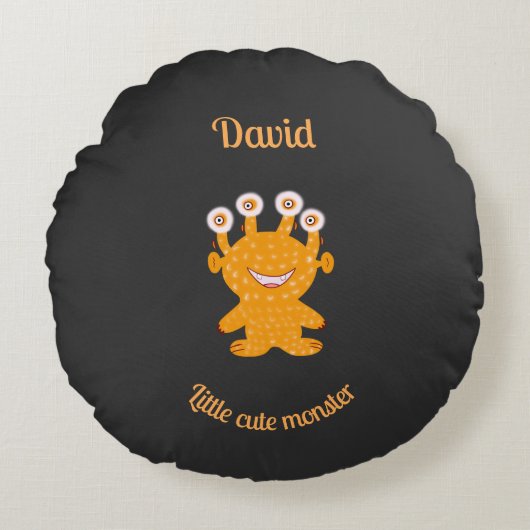 Orangenmonster Rundes Kissen (Vorderseite)