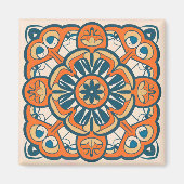 Orangenmosaik Magnet (Vorne)