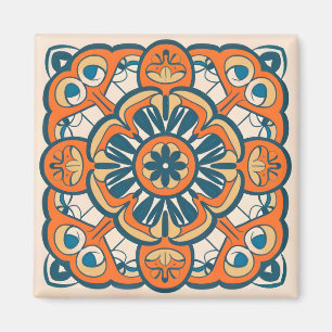 Orangenmosaik Magnet