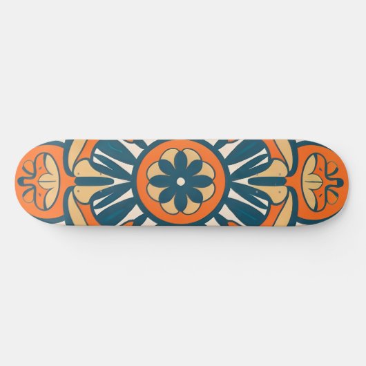 Orangenmosaik Skateboard (Horizontal)
