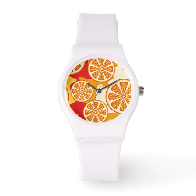 Orangenmuster Armbanduhr (Vorderseite)