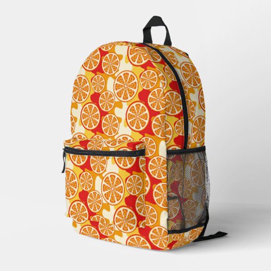 Orangenmuster Bedruckter Rucksack (Rückseitige Ecke Rechts)