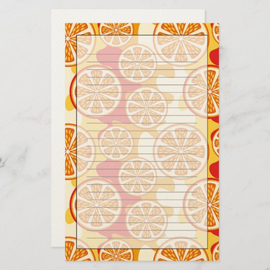 Orangenmuster Briefpapier (Vorne/Hinten)