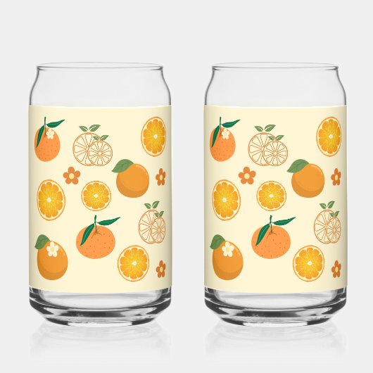 Orangenmuster Dosenglas (Vorderseite)