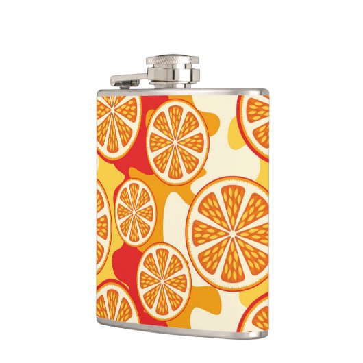 Orangenmuster Flachmann (Links)