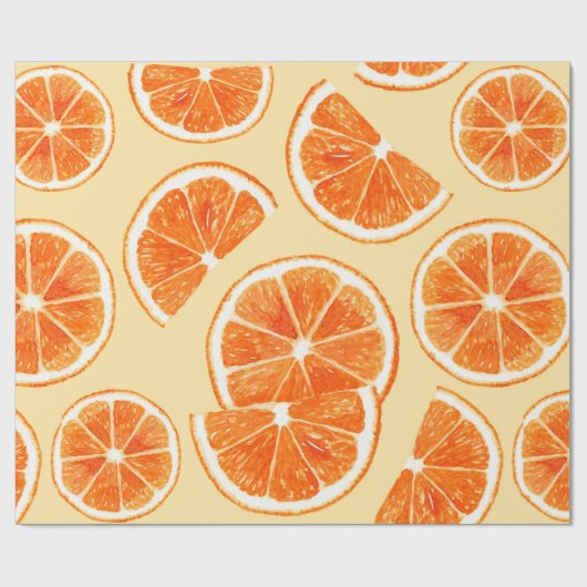 Orangenmuster Früchte, Diät Lebensmittel Aquarellf Geschenkpapier (Flach)