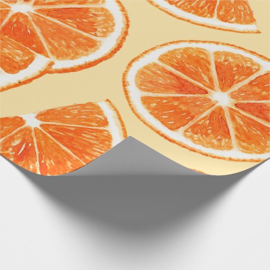 Orangenmuster Früchte, Diät Lebensmittel Aquarellf Geschenkpapier (Ecke)