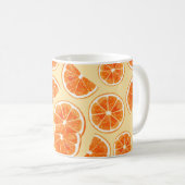 Orangenmuster Früchte, Diät Lebensmittel Aquarellf Kaffeetasse (VorderseiteRechts)