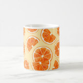 Orangenmuster Früchte, Diät Lebensmittel Aquarellf Kaffeetasse (Mittel)
