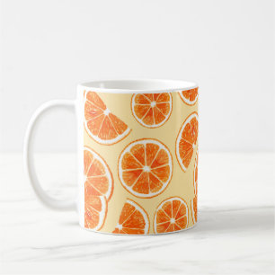 Orangenmuster Früchte, Diät Lebensmittel Aquarellf Kaffeetasse
