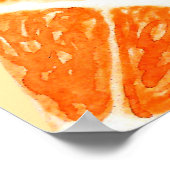 Orangenmuster Früchte, Diät Lebensmittel Aquarellf Poster (Ecke)