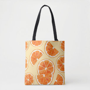 Orangenmuster Früchte, Diät Lebensmittel Aquarellf Tasche