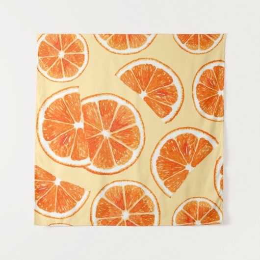 Orangenmuster Früchte, Diät Lebensmittel Aquarellf Wandteppich (Vorderseite (Horizontal))