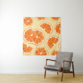 Orangenmuster Früchte, Diät Lebensmittel Aquarellf Wandteppich (Beispiel (Horizontal))