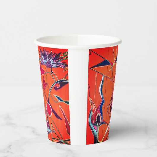 Orangenmuster Pappbecher (Links)