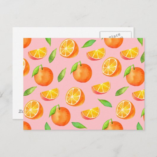Orangenmuster Postkarte (Vorne/Hinten)