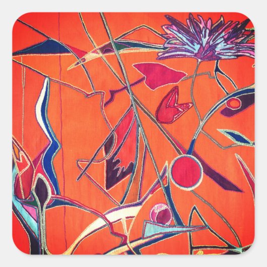 Orangenmuster Quadratischer Aufkleber (Vorderseite)