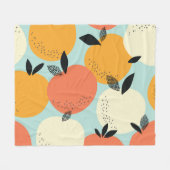 Orangenmuster: Vibrant Nahtloses Design. Fleecedecke (Vorderseite (Horizontal))