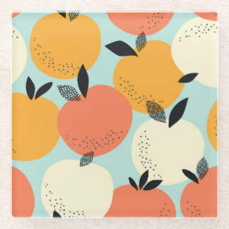 Orangenmuster: Vibrant Nahtloses Design. Glasuntersetzer