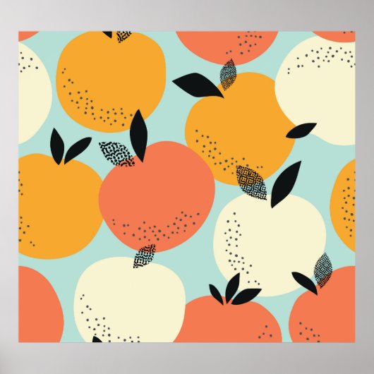 Orangenmuster: Vibrant Nahtloses Design. Poster (Vorne)