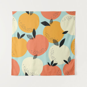 Orangenmuster: Vibrant Nahtloses Design. Wandteppich
