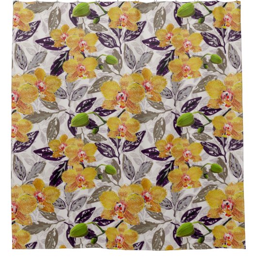 Orangenorchideen. Duschvorhang (Vorderseite)