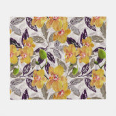 Orangenorchideen. Fleecedecke (Vorderseite (Horizontal))