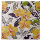 Orangenorchideen. Fliese (Vorderseite)