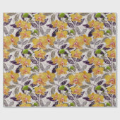 Orangenorchideen. Geschenkpapier (Flach)