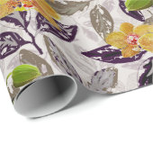 Orangenorchideen. Geschenkpapier (Rolleneckpunkt)