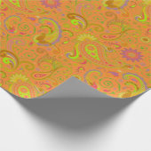 Orangenpaisley Wrapping Paper Geschenkpapier (Ecke)
