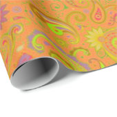 Orangenpaisley Wrapping Paper Geschenkpapier (Rolleneckpunkt)