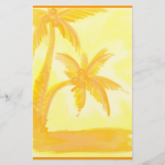 Orangenpalme Aquarellpapier Briefpapier (Vorderseite)