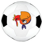 Orangenpapagei-Cartoon Fußball (Gedreht)