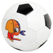 Orangenpapagei-Cartoon Fußball (Dreiviertel)