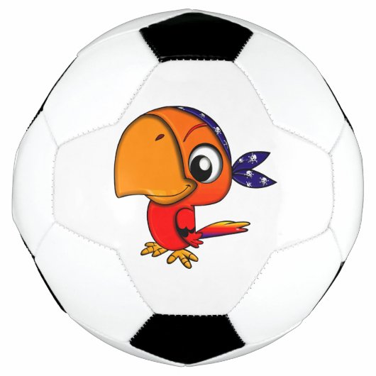 Orangenpapagei-Cartoon Fußball (Vorderseite)