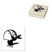 Orangenpapagei-Cartoon Gummistempel (Stempel)