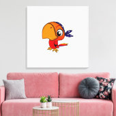 Orangenpapagei-Cartoon Leinwanddruck (Insitu (Wohnzimmer))