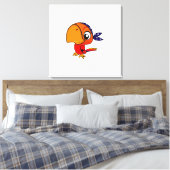 Orangenpapagei-Cartoon Leinwanddruck (Insitu (Schlafzimmer))