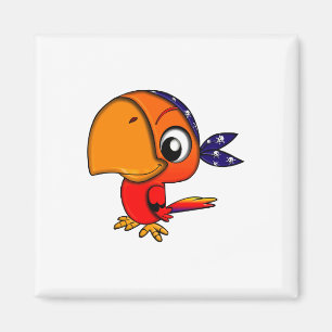 Orangenpapagei-Cartoon Magnet