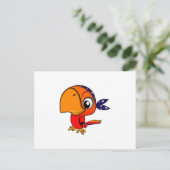 Orangenpapagei-Cartoon Postkarte (Stehend Vorderseite)