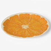 Orangenpapierplatte Pappteller (Schrägansicht)