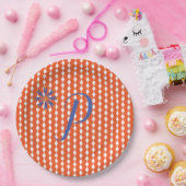 Orangenpapierplatte Pappteller (Party)