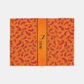 Orangenpfeffer mit personalisiertem Namen Fleecedecke (Vorderseite (Horizontal))