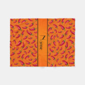 Orangenpfeffer mit personalisiertem Namen Fleecedecke (Vorderseite (Horizontal))