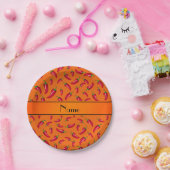 Orangenpfeffer mit personalisiertem Namen Pappteller (Party)
