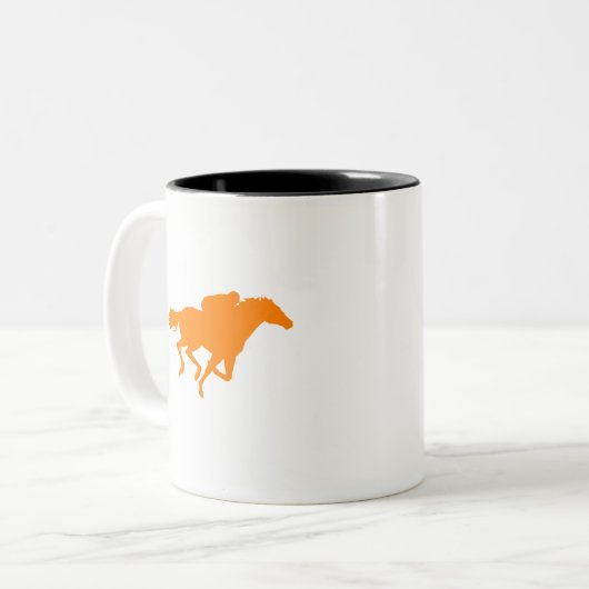 Orangenpferd Zweifarbige Tasse (Vorderseite Links)