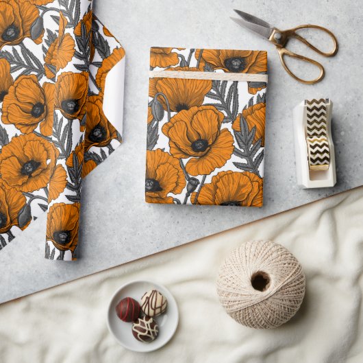 Orangenpflücke auf weiß geschenkpapier (Basteln)
